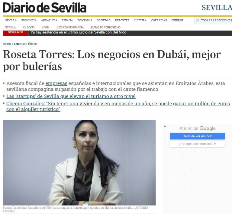 Roseta Torres: Los negocios en Dubái, mejor por bulerías